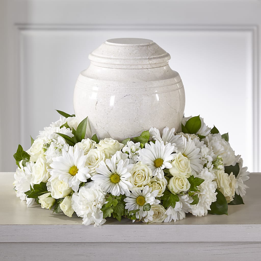 Ivory Gardens Cremation Adornment – Loose Leaf Florist, Austin TX