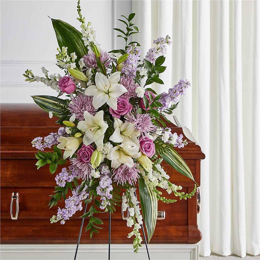 Grateful Hearts Standing Spray – Loose Leaf Florist, Austin TX