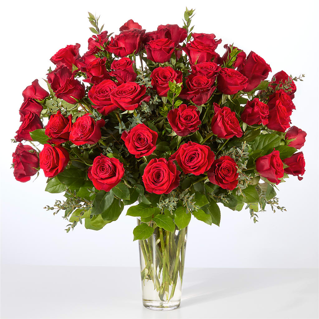Forever Yours Fifty Stem Red Rose Bouquet –  Loose Leaf Florist, Austin TX